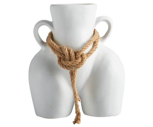 Vaso em Cerâmica Silhueta - Branco, Branco | WestwingNow