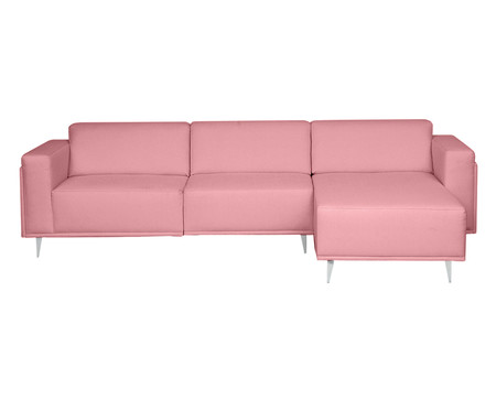 Sofá Modular com Chaise Esquerda Antonio Rosa Flamingo