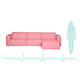 Sofá Modular com Chaise Esquerda Antonio Rosa Flamingo, Rosa Flamingo | WestwingNow