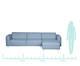 Sofá Modular com Chaise Esquerda Antonio Azul Nuvem, Azul Nuvem | WestwingNow