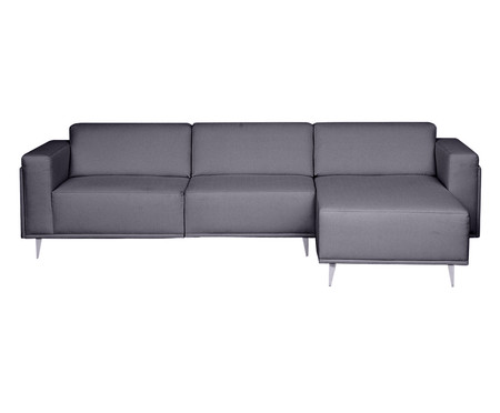 Sofá Modular com Chaise Esquerda Antonio Cinza Cimento