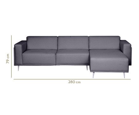 Sofá Modular com Chaise Esquerda Antonio Cinza Cimento | Westwing