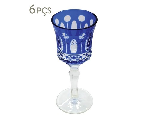 Jogo de Taça para Licor em Vidro Ripley - Azul, Azul | WestwingNow