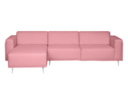 Sofá Modular com Chaise Direita Antonio Rosa Flamingo, Rosa Flamingo | WestwingNow