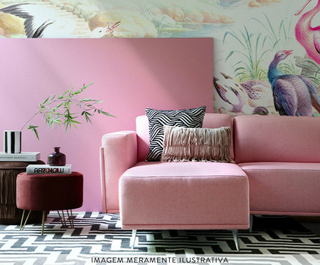 Sofá Modular com Chaise Direita Antonio Rosa Flamingo | WestwingNow