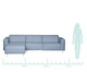 Sofá Modular com Chaise Direita Antonio Azul Nuvem, Azul | WestwingNow