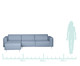 Sofá Modular com Chaise Direita Antonio Azul Nuvem, Azul | WestwingNow