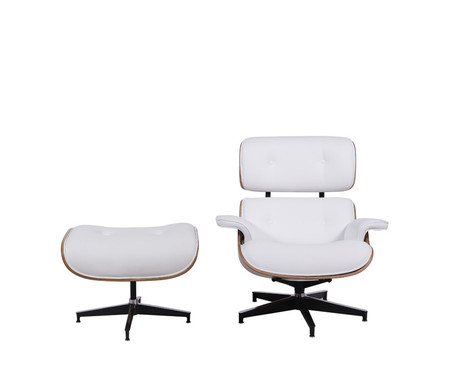 Poltrona Eames com Pufe - Branco | WestwingNow