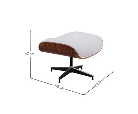 Poltrona Eames com Pufe - Branco | Westwing