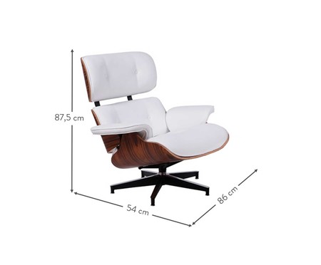 Poltrona Eames com Pufe - Branco | Westwing