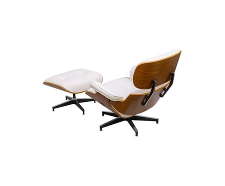 Poltrona Eames com Pufe - Branco | Westwing