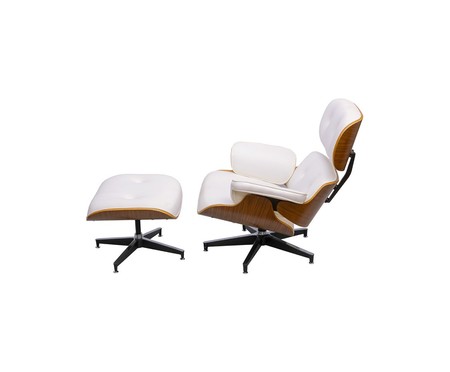 Poltrona Eames com Pufe - Branco | Westwing