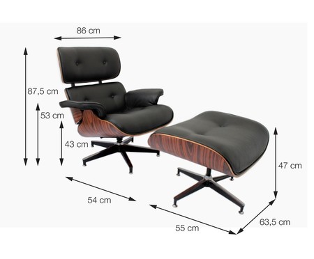 Poltrona Eames com Pufe - Branco | Westwing