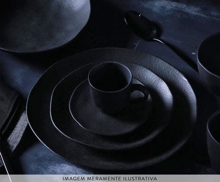Jogo de Pratos Fundo Orgânico Carbon Abstrato | Westwing