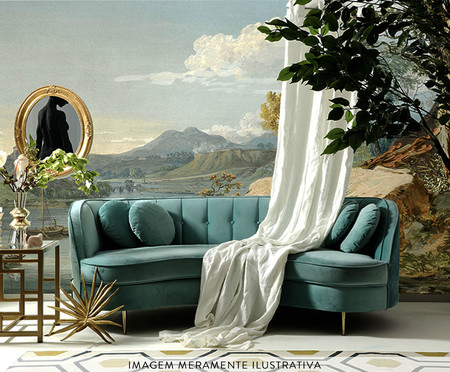 Sofá Living em Veludo Marilyn - Verde Tiffany | WestwingNow