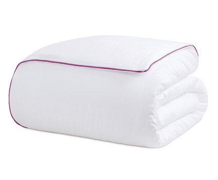 Duvet com Vivo Basics Branco e Violeta - 200 Fios | WestwingNow