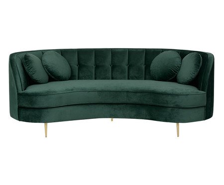 Sofá Living em Veludo Marilyn - Verde Militar | WestwingNow