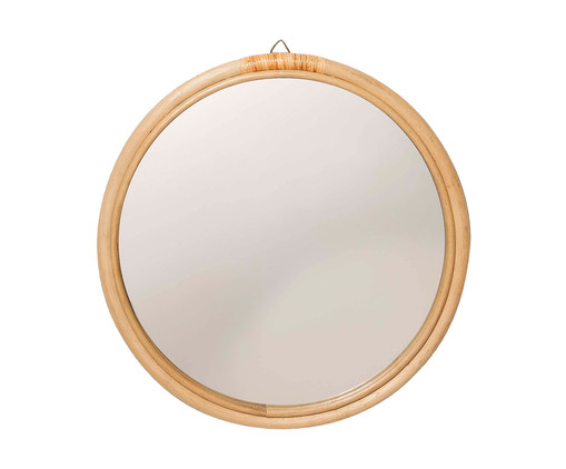 Espelho de Parede em Fibra Natural David - 50cm, Bege | WestwingNow