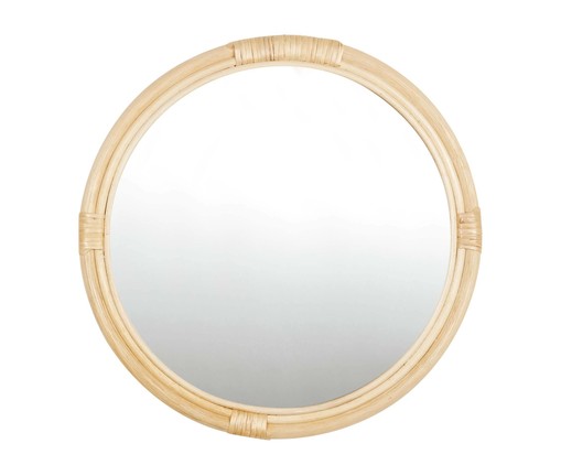 Espelho de Parede em Fibra Natural Davi - 50cm, Bege | WestwingNow