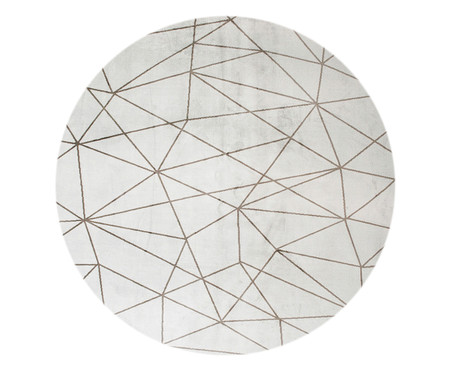 Tapete Redondo Belga Geometric Gorgeous - Branco