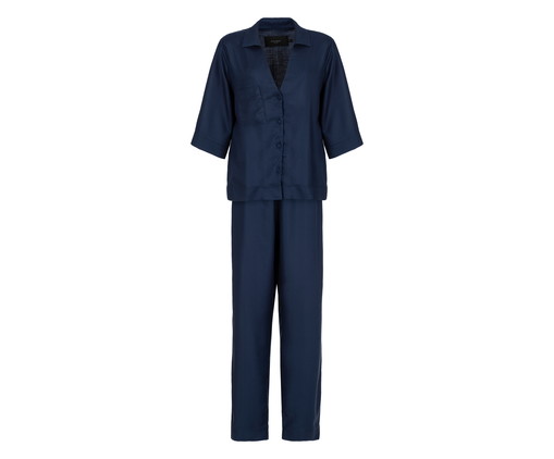 Pijama Longo Splendore - Azul Marinho, Azul Marinho | WestwingNow