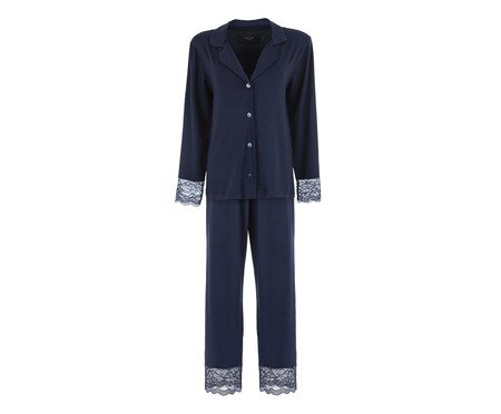 Pijama Longo Romanelli - Azul Marinho