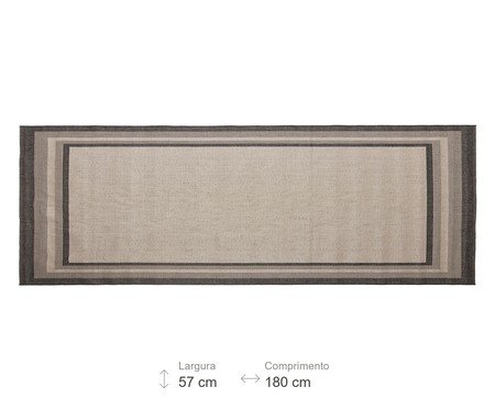 Tapete Passadeira Eco-Nature Moldura - Chumbo | Westwing