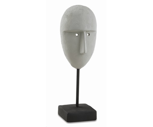 Escultura em Cimento Face - Cinza, Cinza | WestwingNow