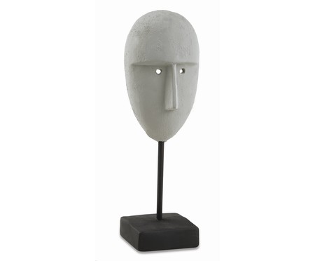 Escultura em Cimento Face - Cinza