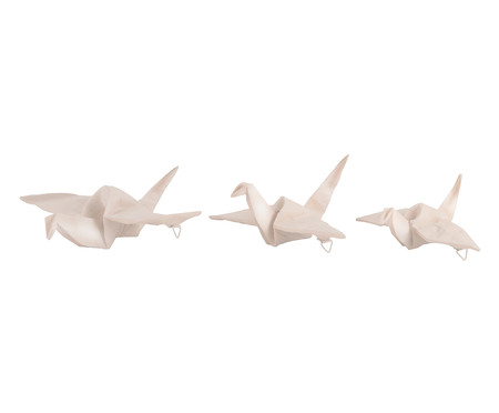 Jogo de Adornos Origami Pássaro