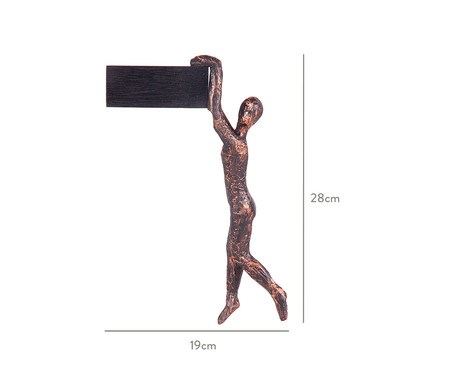 Adorno de Parede em Resina Homem Escalando - Bronze | WestwingNow