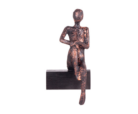 Adorno de Parede em Resina Homem Descansando - Bronze | WestwingNow