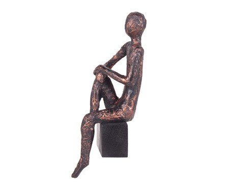 Adorno de Parede em Resina Homem Descansando - Bronze | WestwingNow