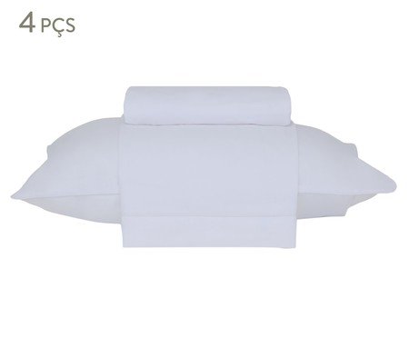 Jogo de Lençol Basic Percalle Branco 180 Fios | Westwing