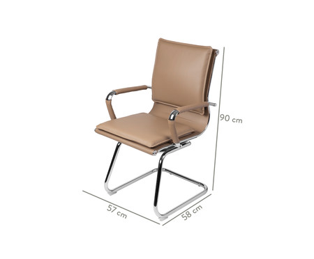 Cadeira Office Soft Fixa - Caramelo | WestwingNow