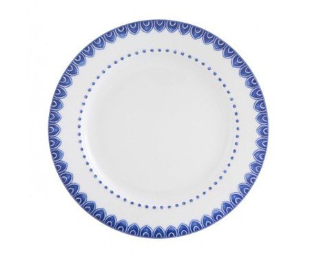 Prato para Pão em Porcelana Azure - Branco e Azul