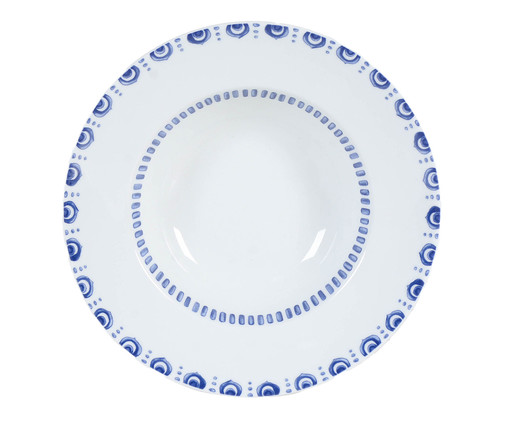 Prato para Massas em Porcelana Azure - Branco e Azul, Branco e Azul | WestwingNow