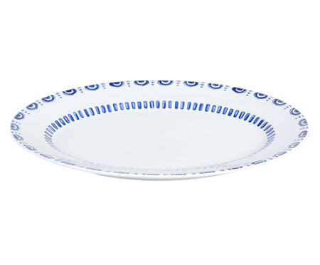 Travessa Oval em Porcelana Azure - Branco e Azul | WestwingNow