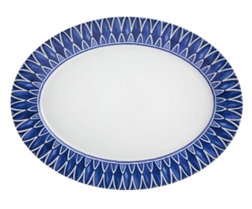 Travessa Oval em Porcelana Azure - Branco e Azul, Branco e Azul | WestwingNow