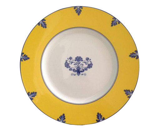 Sousplat em Porcelana Castelo Branco - Azul e Amarelo, Azul e Amarelo | WestwingNow