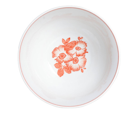 Saladeira em Porcelana Coralina - Branco e Vermelho | WestwingNow