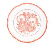 Prato Raso em Porcelana Coralina - Branco e Vermelho | WestwingNow