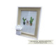 Porta-Retrato de Madeira Cactus Flower - Branco e Bege, Branco, Bege | WestwingNow