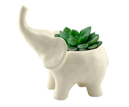 Cachepot de Cerâmica Elephant - Branco