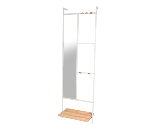 Espelho de Chão Organizador Hanna Branco - 42,5X160cm, Natural | WestwingNow