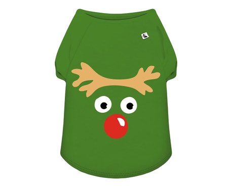 Camiseta de Natal para Cachorro Rudolph - Verde