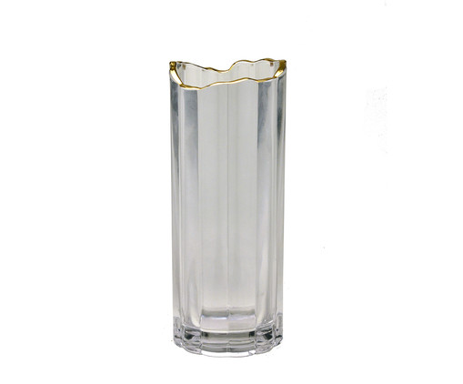 Vaso em Vidro Afex II, Transparente e Dourado | WestwingNow