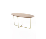 Mesa de Centro Leaf Oval - Natural e Dourado | WestwingNow