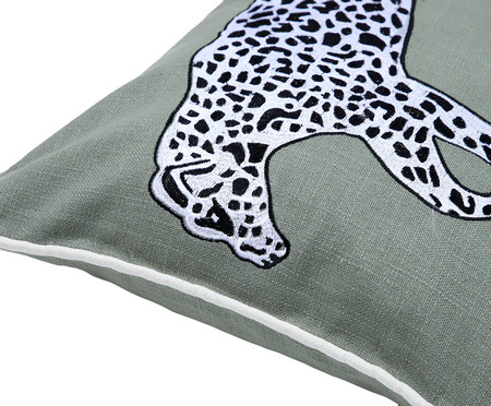 Capa de Almofada Bordada Jaguar Cinza | WestwingNow