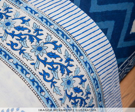 Lençol Superior Mysore - Azul e Branco | WestwingNow
